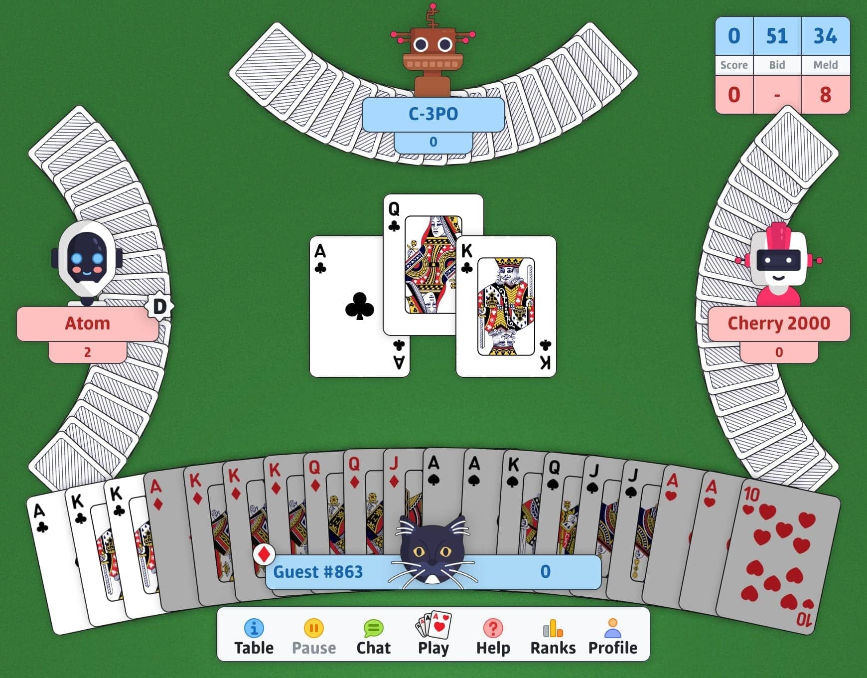 double deck pinochle online